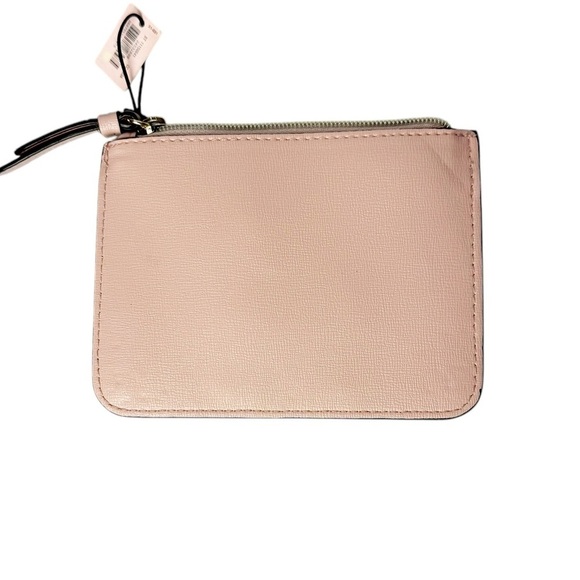 Victoria Secret Rose Gold Pink Zip Card Case Keychain w/ Studded Hearts - Picture 2 of 6